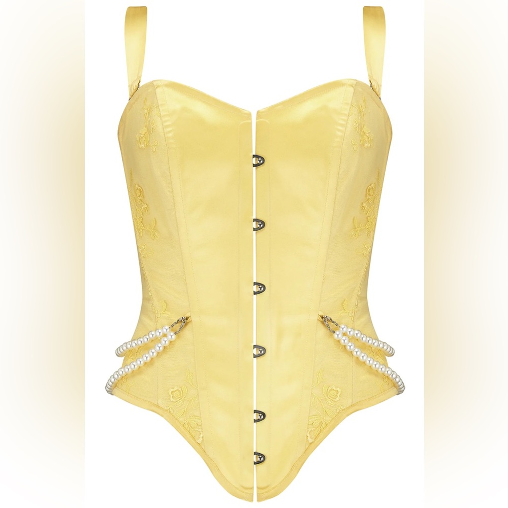 SCARLETT GASQUE LACE CORSET YELLOW
